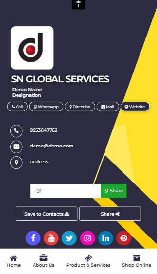 visiting card